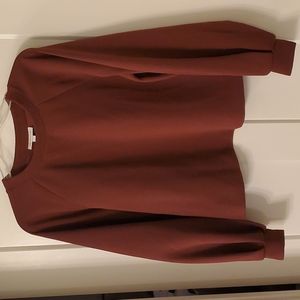 Sweatshirt Style Top w/ Full Pleated Sleeve, Sm.